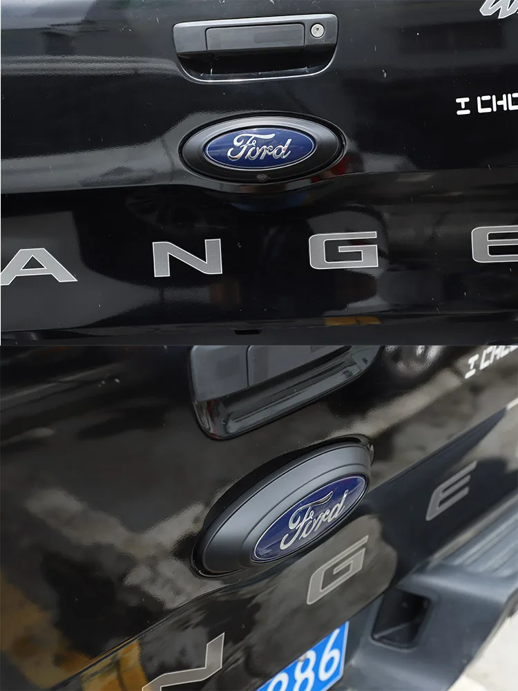 Für Ford Ranger Wildtrak T6 T7 T8 2015-2022 ABS Carbon Faser/Schwarz Auto Heckklappe Logo Abdeckung dekorative Aufkleber Auto Zubehör – Detail 5