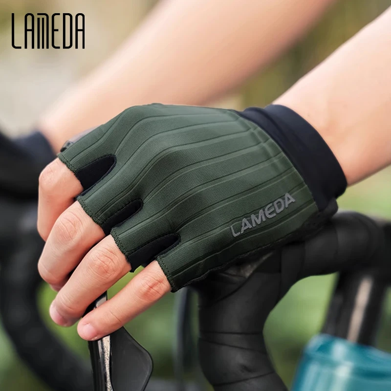 Lameda Bicycle Gloves Half Finger Anti-slip Cycling Gloves Shock-absorbing Biking Mtb Gloves For Men Bicycle Accessories