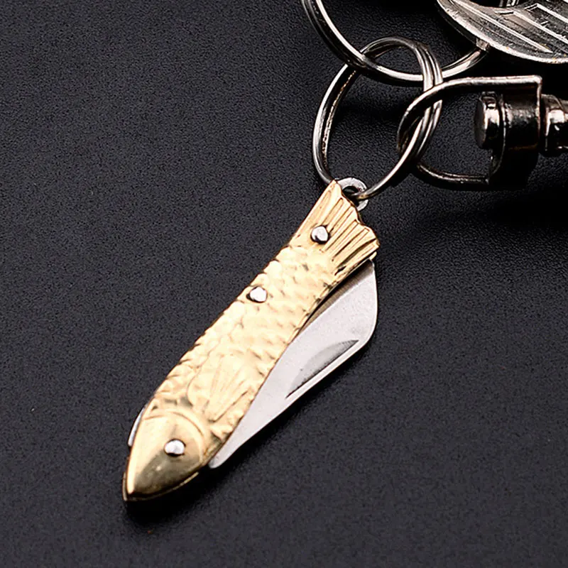 Outdoor Mini Portable Folding Knife Keychain Miniature Self Defense Pocket Knives for Survival Tools Stainless Steel EDC Pendant