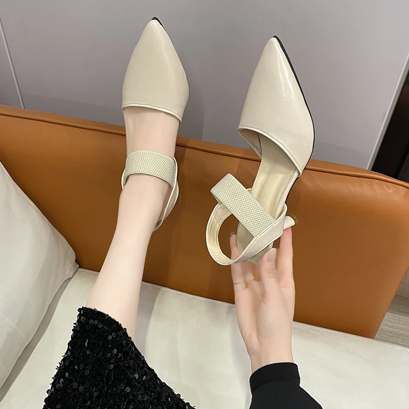 Brand Designer Slingbacks High Heels Pumps Women Pointed Toe Party Shoes for Woman 2024 Summer Thin Heeled Shoes Ladies Zapatos