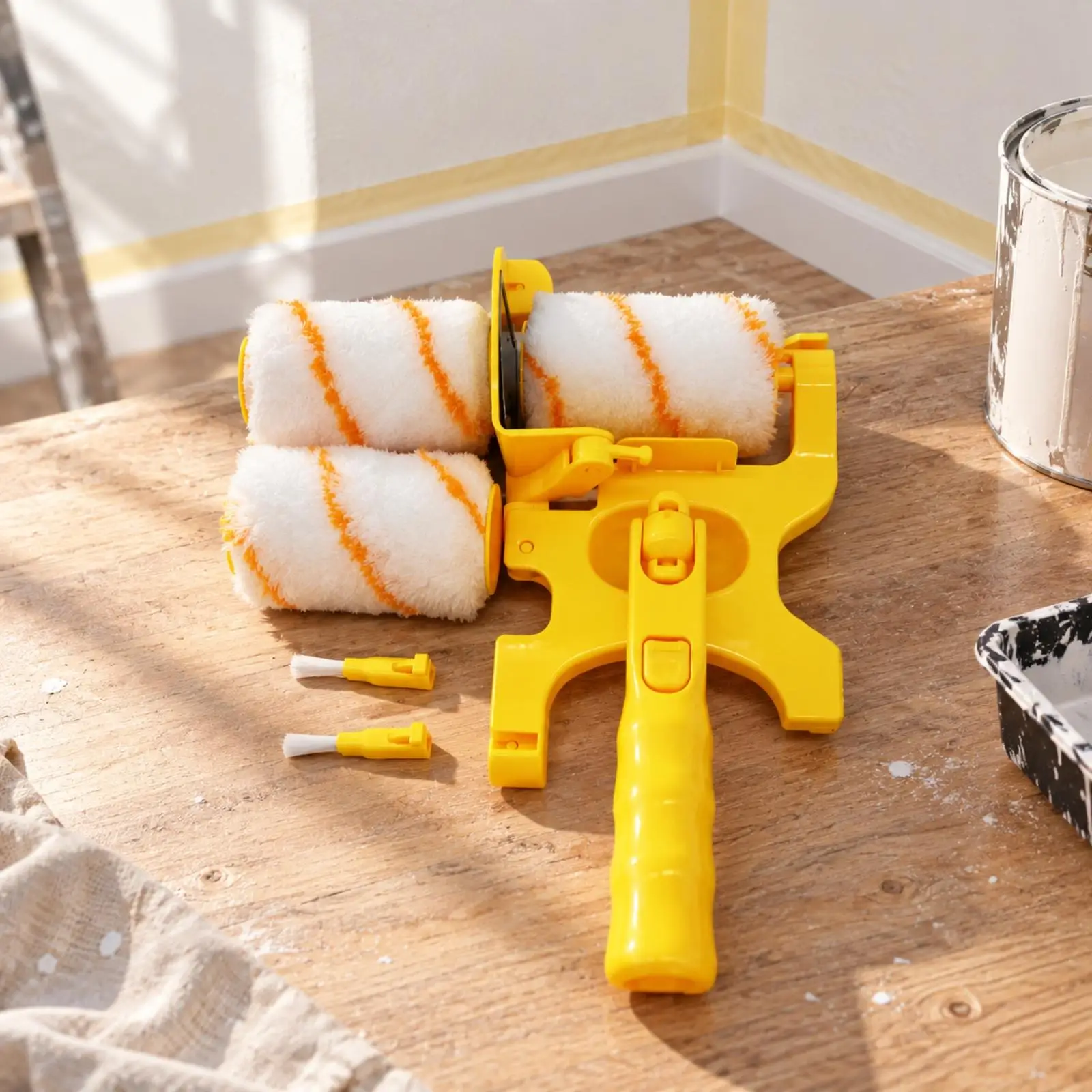 Handheld Paint-Edging Roller Tool Soft-Pile Paint Edger with Roller and Brush Kit No Masking Tape Needed Professional Finish