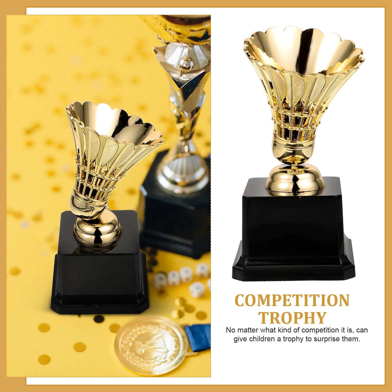 Trofeo de partido de bádminton, juguetes para niños, modelo creativo, decoración para deportes, decoración para niños