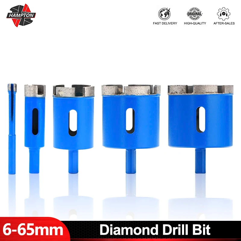 HAMPTON Diamond Drill Bit Sintered Hole Opener For Marble Granite Brick Tile Ceramic Concrete Hole Saw Drilling Tools 6-65mm