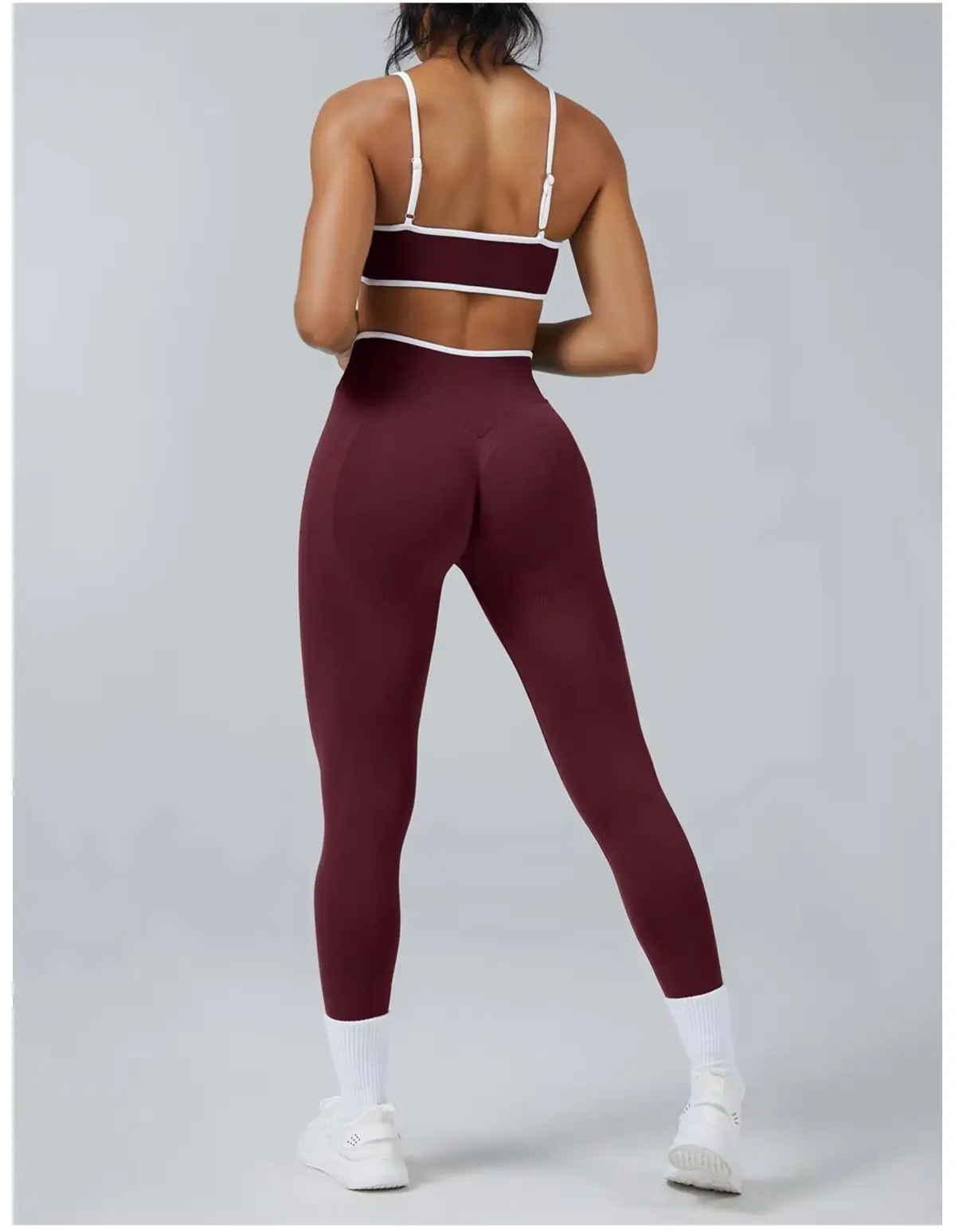 Women's Seamless Fitness Set Tracksuit Yoga Sets Sportswear Workout Middle Waist Leggings Sports Bra Gym Clothing Fitness Suit