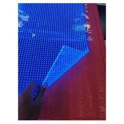 hot sale flexible led window film sheets led film water stickiness flexible tv Transparency up to 90% crystal film screen