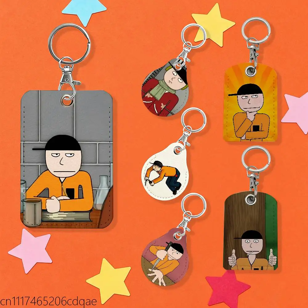 FOR Kevin Spencer 1pcs Leather Card Holder With Key Ring Water Drop Shaped Key Case Keychain Doorlock Accessories