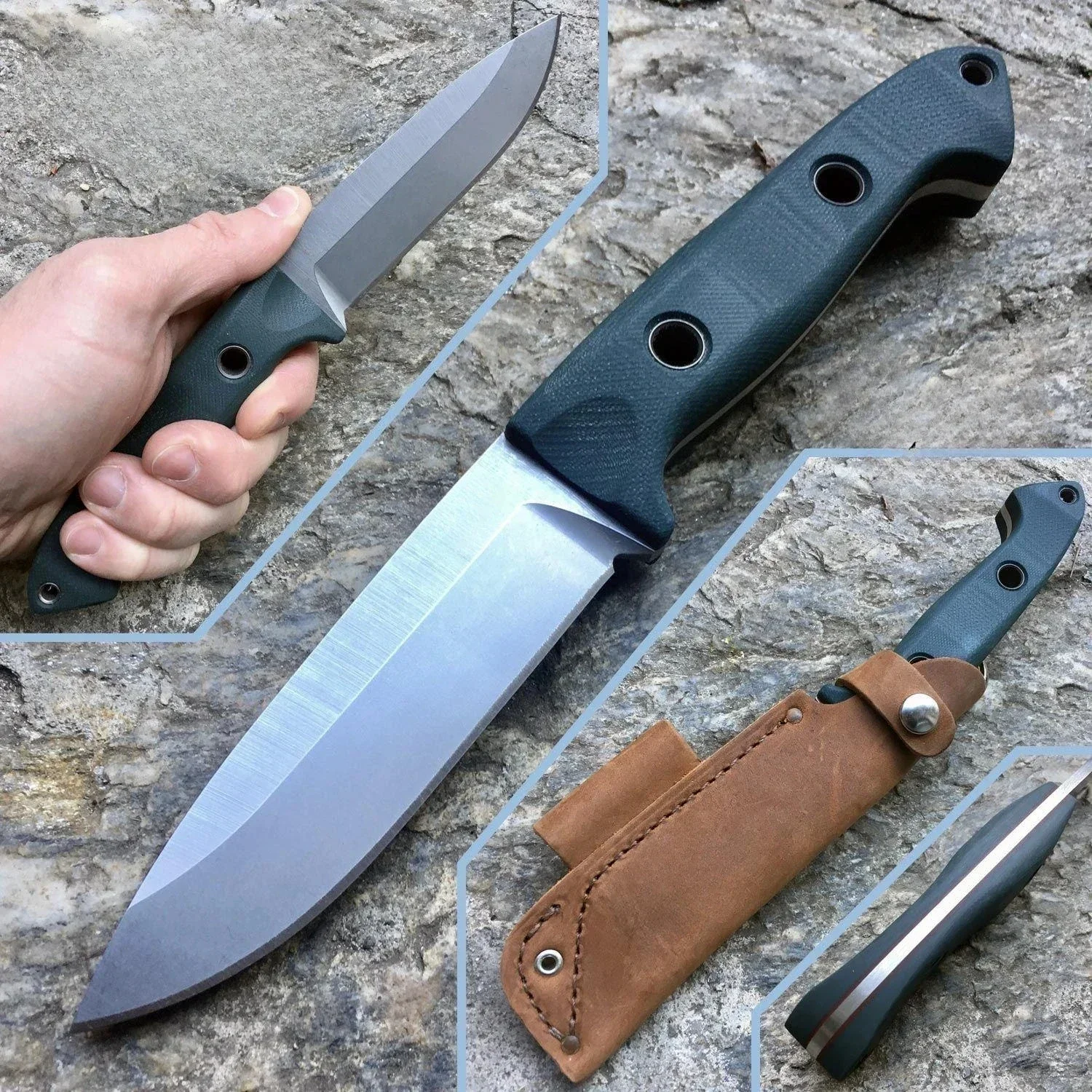 BM Sibert Bushcraft سكين 162 سكين ثابت S30V شفرة الساتان G10 مقبض المدمجة سكينة للاستعمال الخارجي للمشي لمسافات طويلة والصيد هدية الرجل