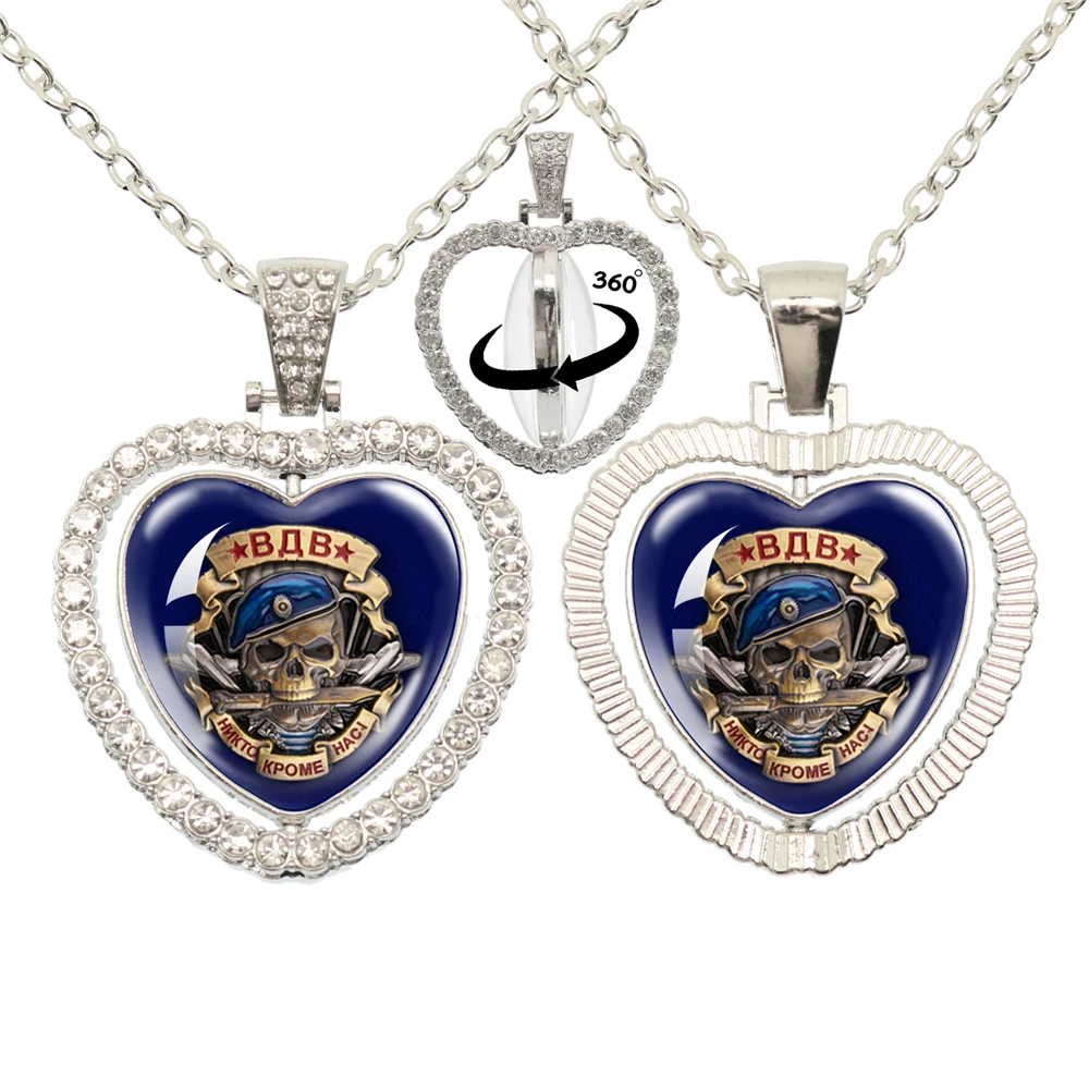 Russian Airborne Forces  O Зду́Шно-Деса́Нтныевойска́ Вдв  Vdv Heart Shaped Pendant Double Sided Necklace For Women's Gift Jewelr