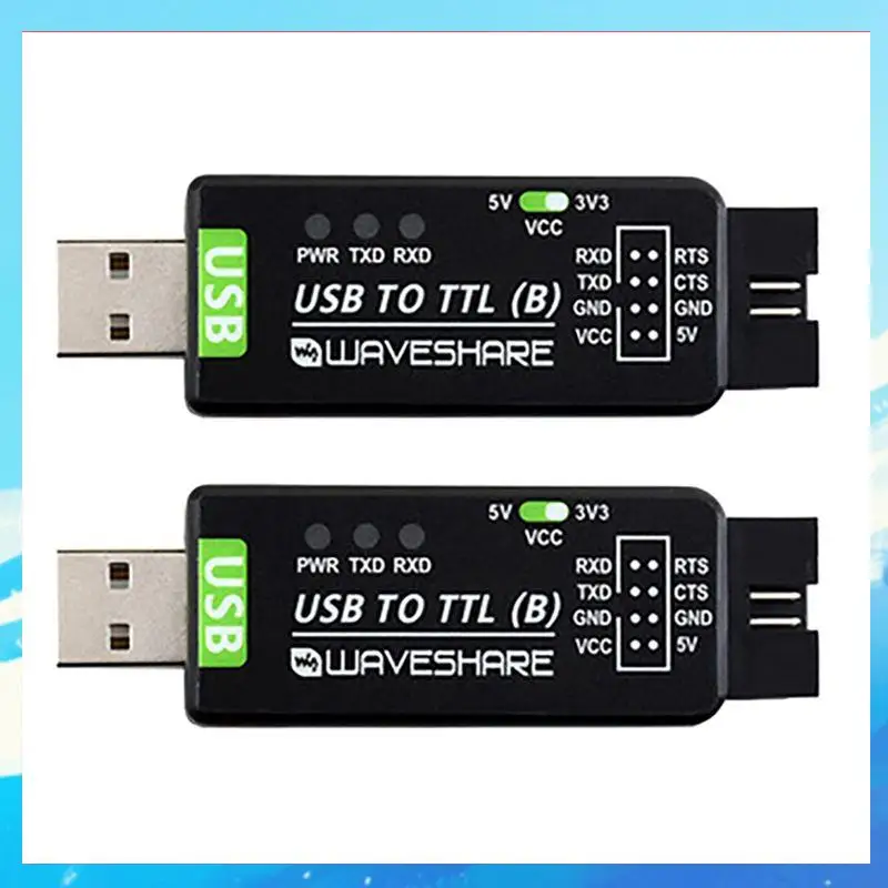 2X Waveshare Industrial Grade USB To TTL Converter CH343G Serial Port Conversion Module Support 5V/3.3V-[A49T]
