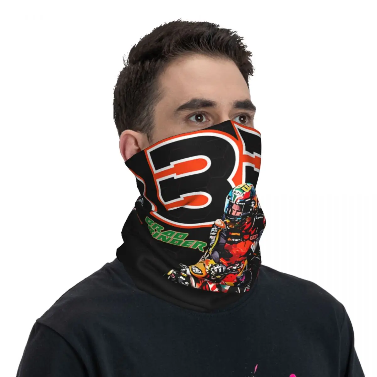 Bandana de motocross impressa para adultos, capa de pescoço, bandana, Brad Binder, lenço facial, corrida, unissex, número 33, inverno, elegante