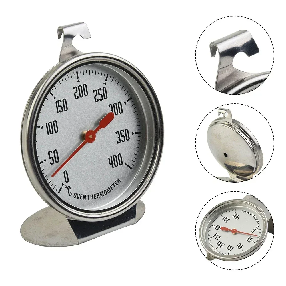 Stainless Steel Oven Thermometer Mini Dial Stand Up Temperature Gauge Meter Food Meat Grill Cooking Kitchen Tools 400°C