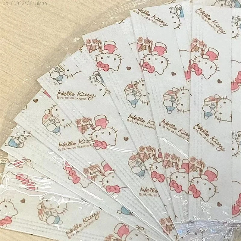 Sanrio Hello Kitty Leuke Accessoires Cartoon Gedrukt Oor Dragen Y2k Gezicht Decoratie Vrouwen Nieuwe Koreaanse Mode Gezicht Doek Sieraden