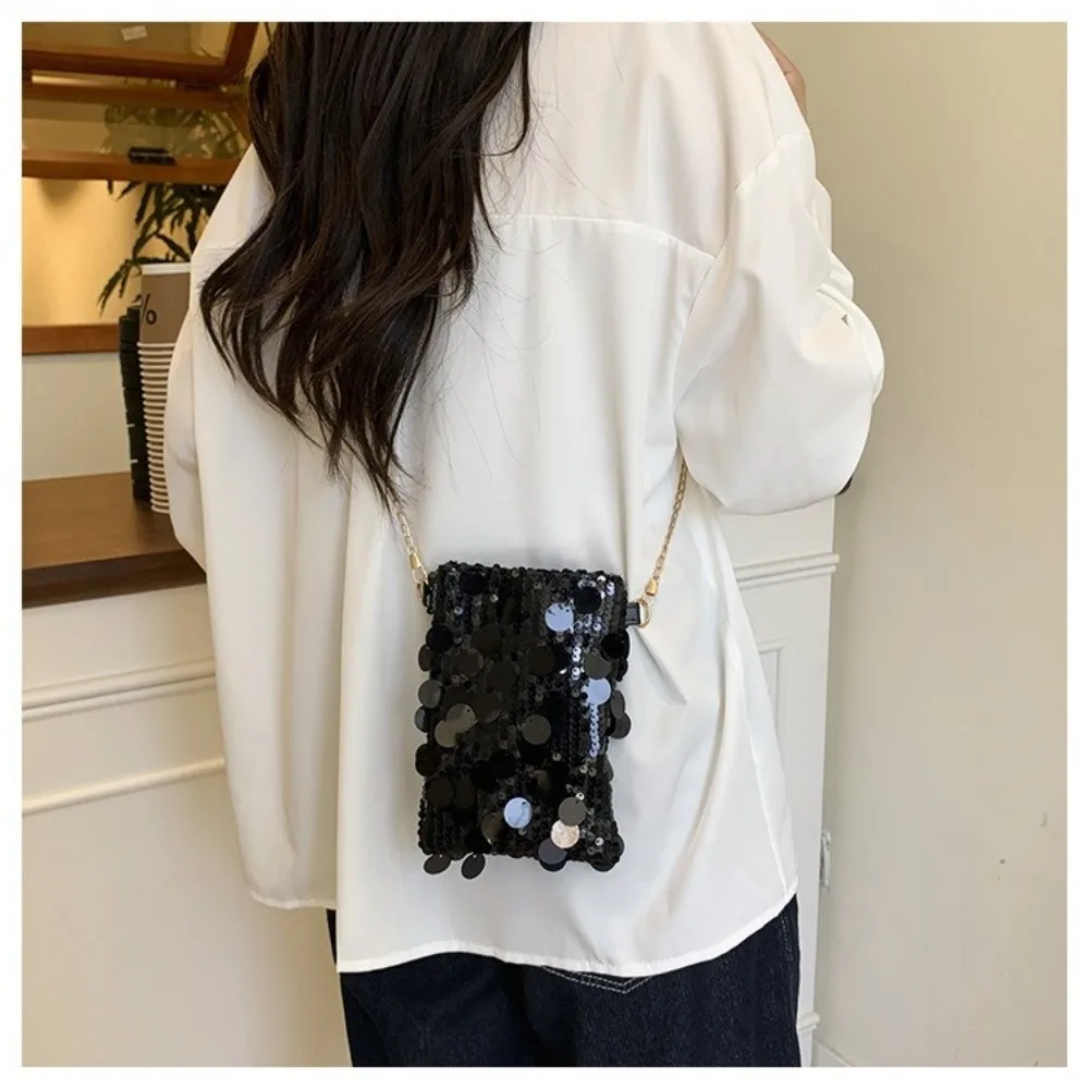 New Portable Sequined Shoulder Bag Large Capacity Multifunctional Phone Purse Chain Crossbody Bag Women