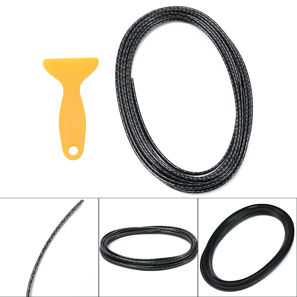 Part Trim Strip 5M Accessories Auto Carbon Fiber Decor Interior Molding Panel for edge Line Plastic Plating 1pc Car