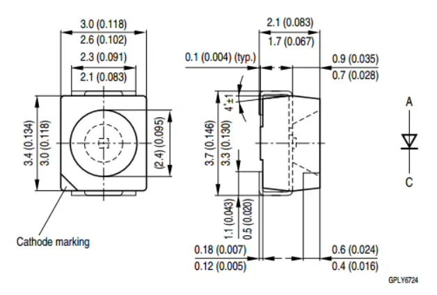 NECB310T LED 3528 Blue Blue Super Bright LED High Brightness LED Automotive Instrument Light