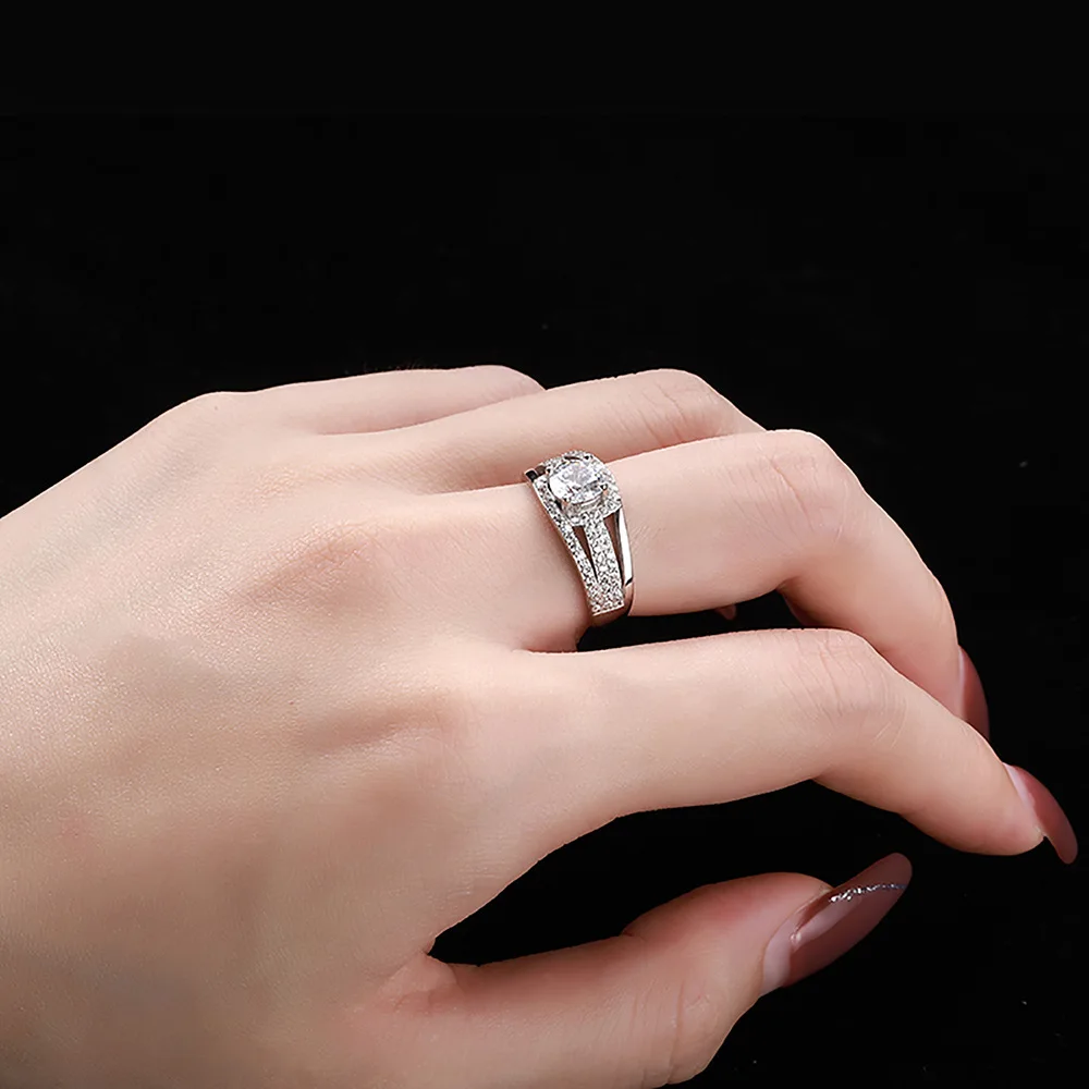 S925 Silver Ring Zircon Non fading Full Sky Star Three Lives Three Generations Personalized Temperament Fashion Ring Jewelry