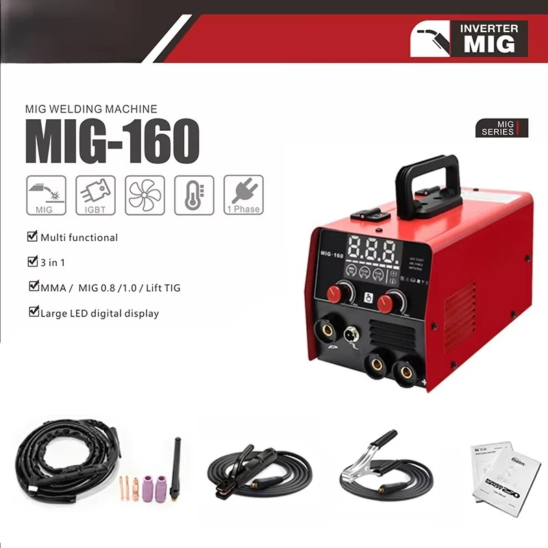 3-in-1 Inverter Welder Multi Process MIG/Lift TIG/MMA 110V/220V Dual Voltage Portable Carbon Steel 5kW view 2