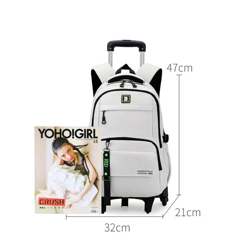 BunnyFly School Bag with Wheels Rolling Backpack for Boy Kids Student Wheeled Backpack Trolley School Bag Travel Trolley Bag