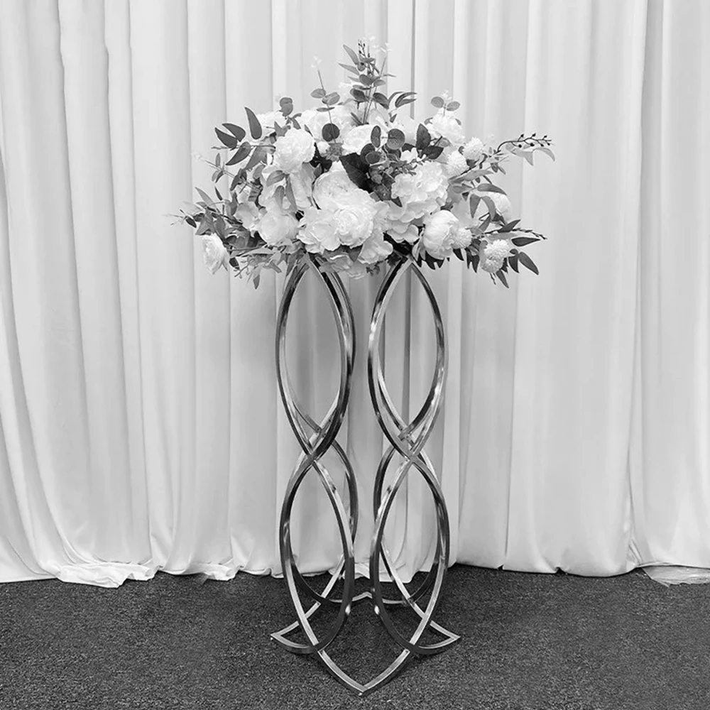 2pcs-10pcs)New Arrival Elegant sliver/Golden Flower Stand Wedding Golden/sliver Metal Rectangular Flower Stand Pedestal Rack