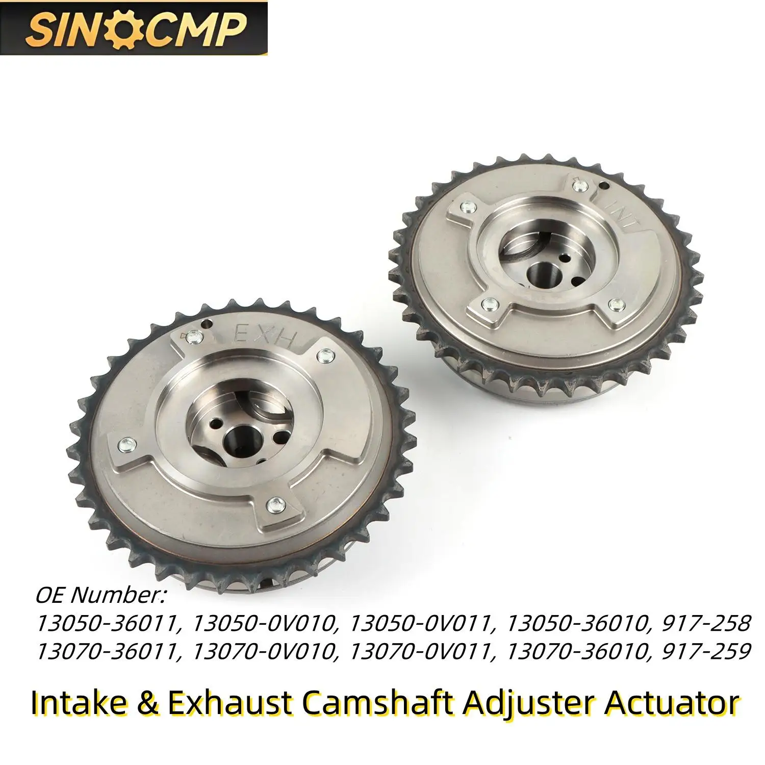 

2 Pcs Intake Exhaust Camshaft Adjuster Gear 13050-0V010 13070-0V010 For Toyota Camry RAV4 Highlander Venza Automobiles Parts