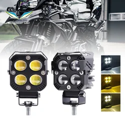 White Yellow Work Light Dual Color LED Spotlight Auxiliary Lamp 3000K 6000K LED Driving Lights for Motorcycle Car Offroad Truck