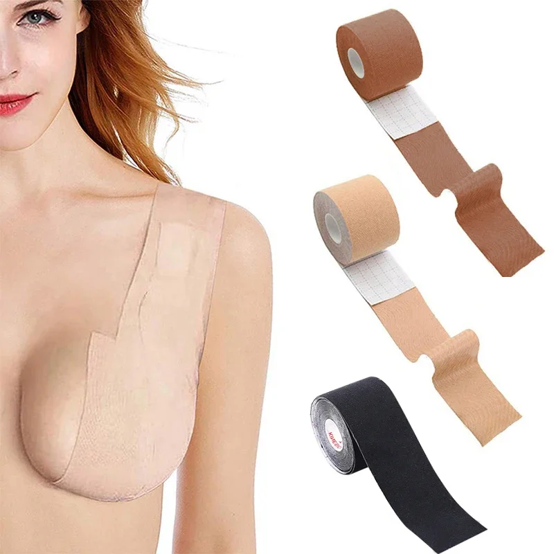 1 rotolo 5M Copricapezzoli per seno da donna Reggiseno push up Corpo Nastro di sollevamento invisibile Reggiseni adesivi Intimo Bralette sexy Pasties