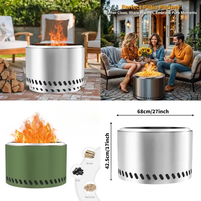for Yukon Bracket Metal Fire Pit Stainless Steel Outdoor Wood Burning Stove Camping Heater Portable BBQ Grill Garden Patio