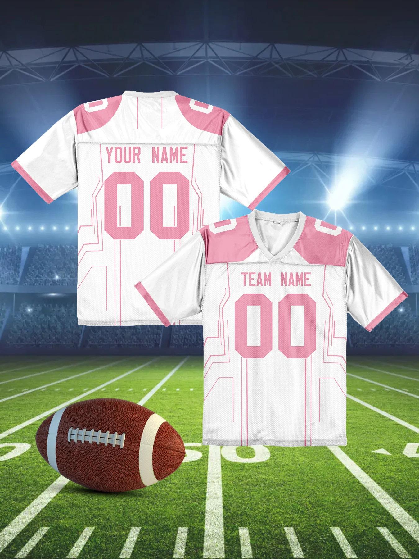 Custom Football Jersey Personalized Team Name Number Game Day American Football Shirt for Men Women Youth Kids view 5