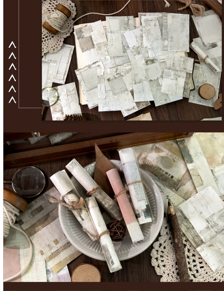 Journal GO 40 Stück Vintage Collage-Materialpapier für Planer Handgemachtes DIY Journaling Tagebuch Album Scrapbooking Hintergrundpapier – Detail 9