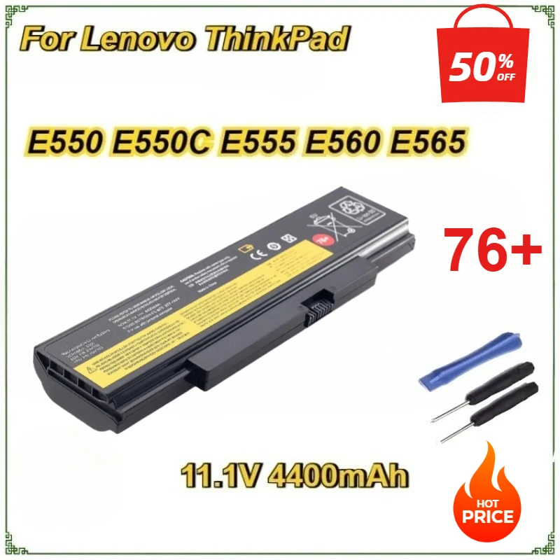 4400mAh 76+ Laptop Battery for Lenovo ThinkPad E555 E550 E550C E560 E565C 45N1762 45N1763 45N1759 45N1758 45N1760 Bateria 11.1V