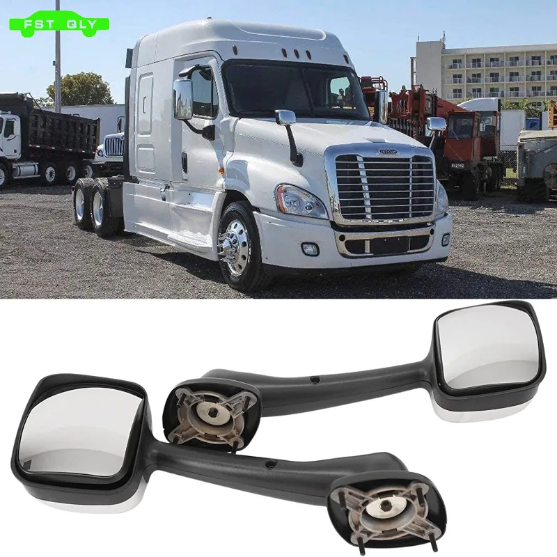 

For Freightliner Cascadia 2008-2016 Hood Mirrors Chrome LH+RH Side Pair