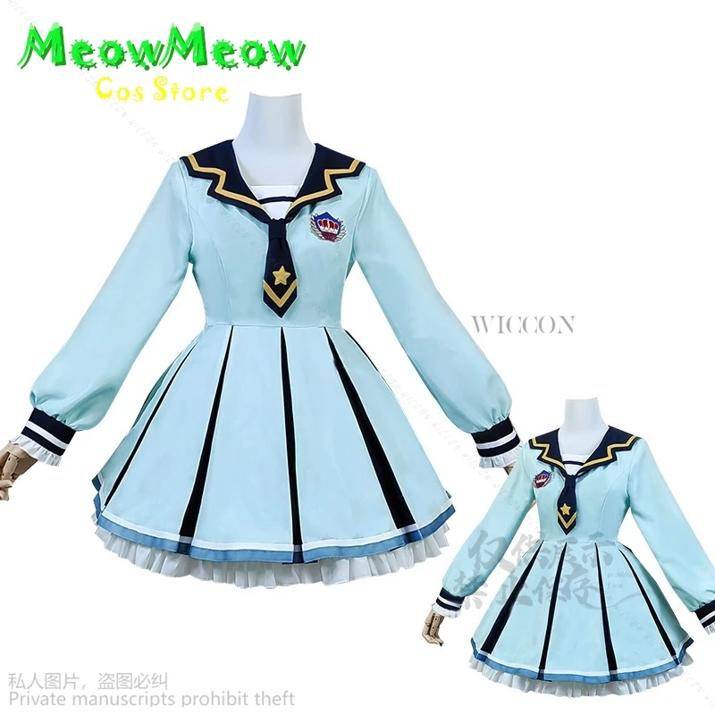 Anime Aikatsu!Nijino Yume Sakuraba Rola Cosplay Costume Blue JK School Uniform Dress Lolita Woman Lovely Kawaii Cos Sailor Suit