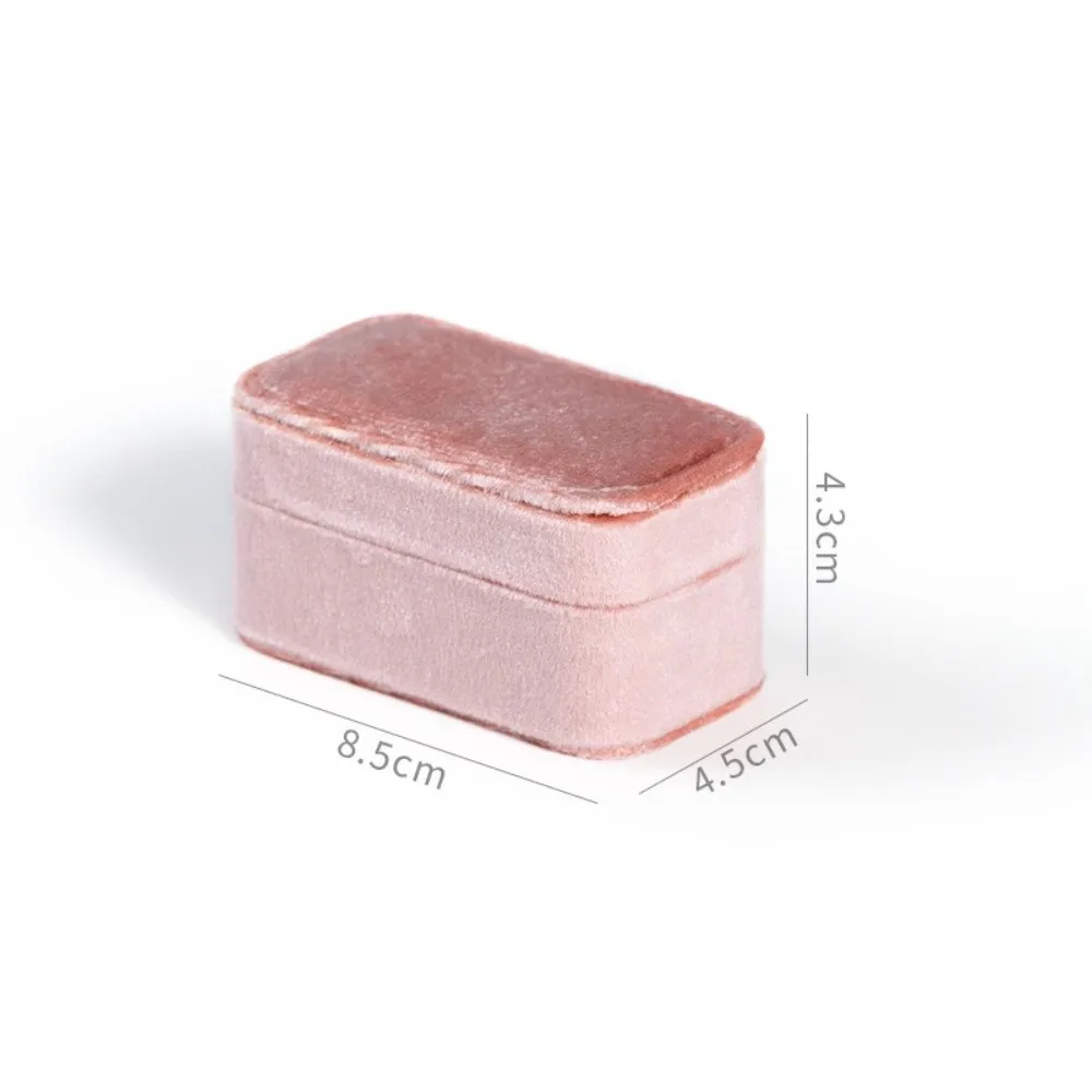 

Portable High-end Jewelry Box Elegant Mini Ring Earring Storage Box Velvet Organizer Case