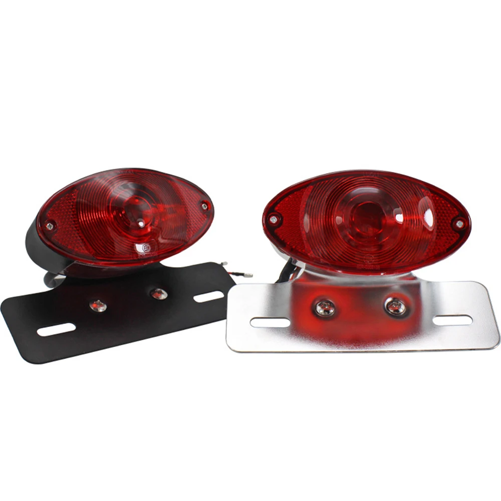 Universal Motorcycle 12V Blub Rear Lamp Tail Light License Plate Holder Bracket Chopper Cafe Racer Old School Touring