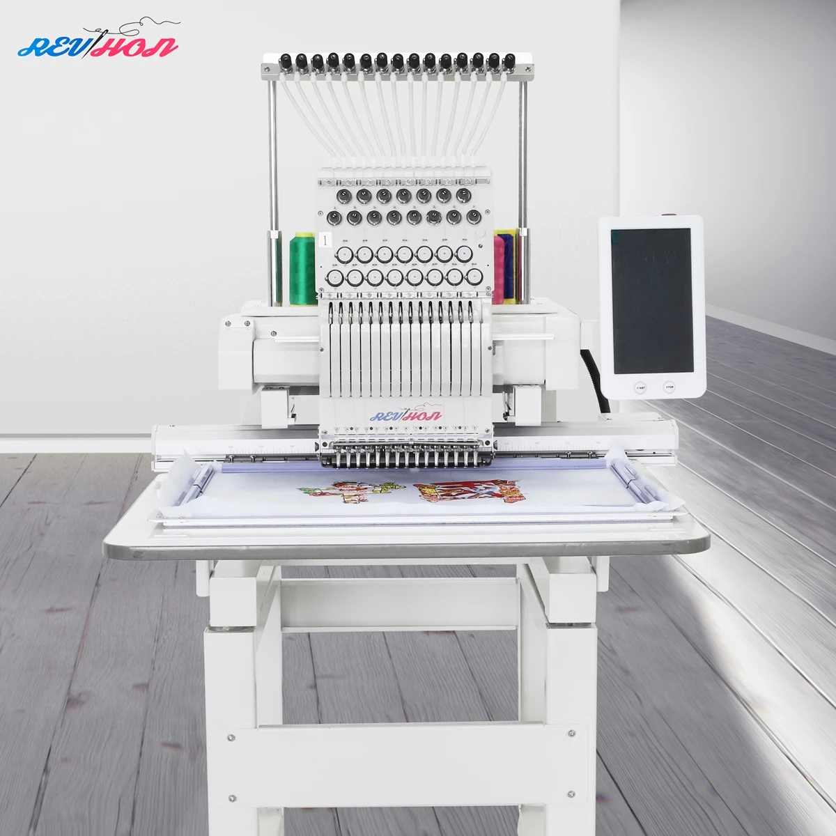 REVHON Hot Sale New Single Head Cap Embroidery Machine 1200 RPM 600*400mm 12/15 Needles Computerized for Embroidery Shop