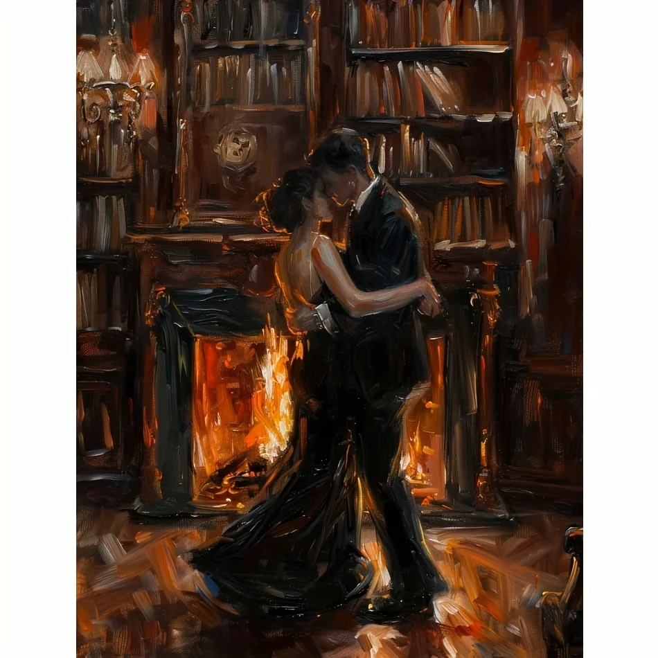 Dancing Couple Digital Oil Painting Paint By Numbers Kit Canvas Hand Drawing Picture Home Wall Decor Art Gift for Friend Family
