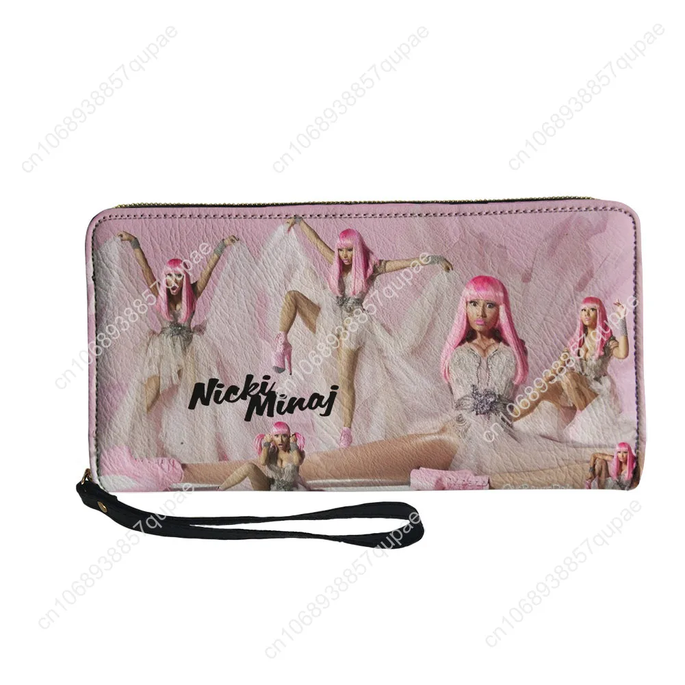 Hot Rapper N-Nicki Minaj Custom Wallet Purse Mens Womens Teenagers Zipper Long Wallets Double Print  Portable Wallet Gift Bag