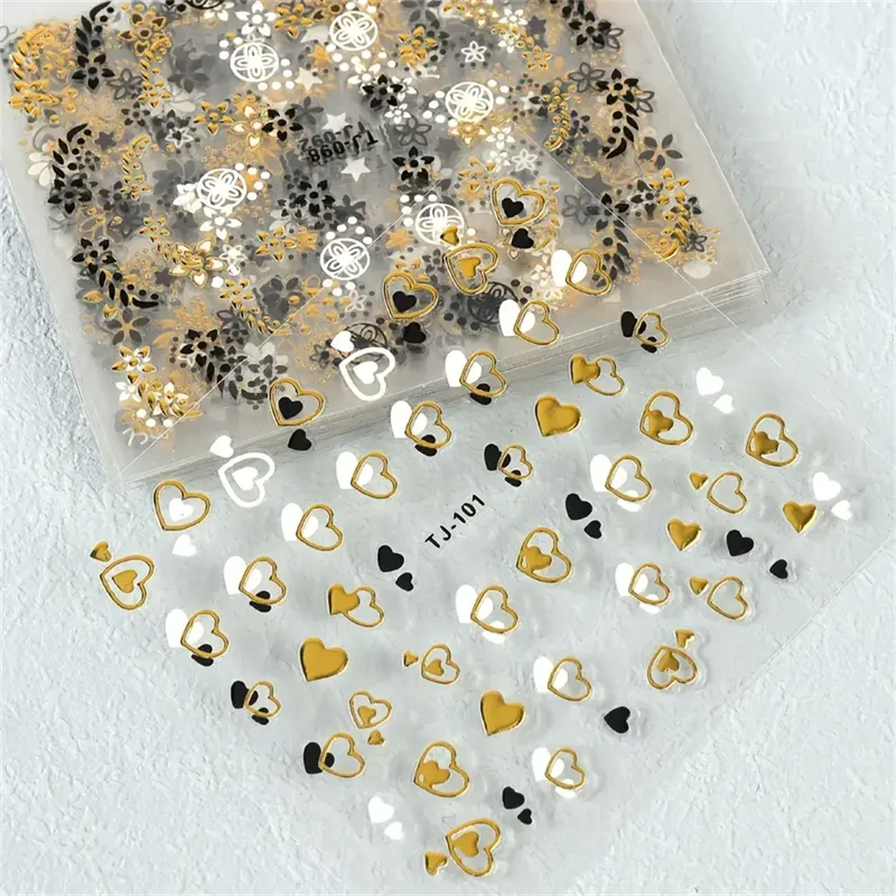 30sheet/set 3D Laser Butterfly Stickers For Nails DIY Gilding Slider Wraps Adheisve Nail Art Stickers Decals Manicure Charms