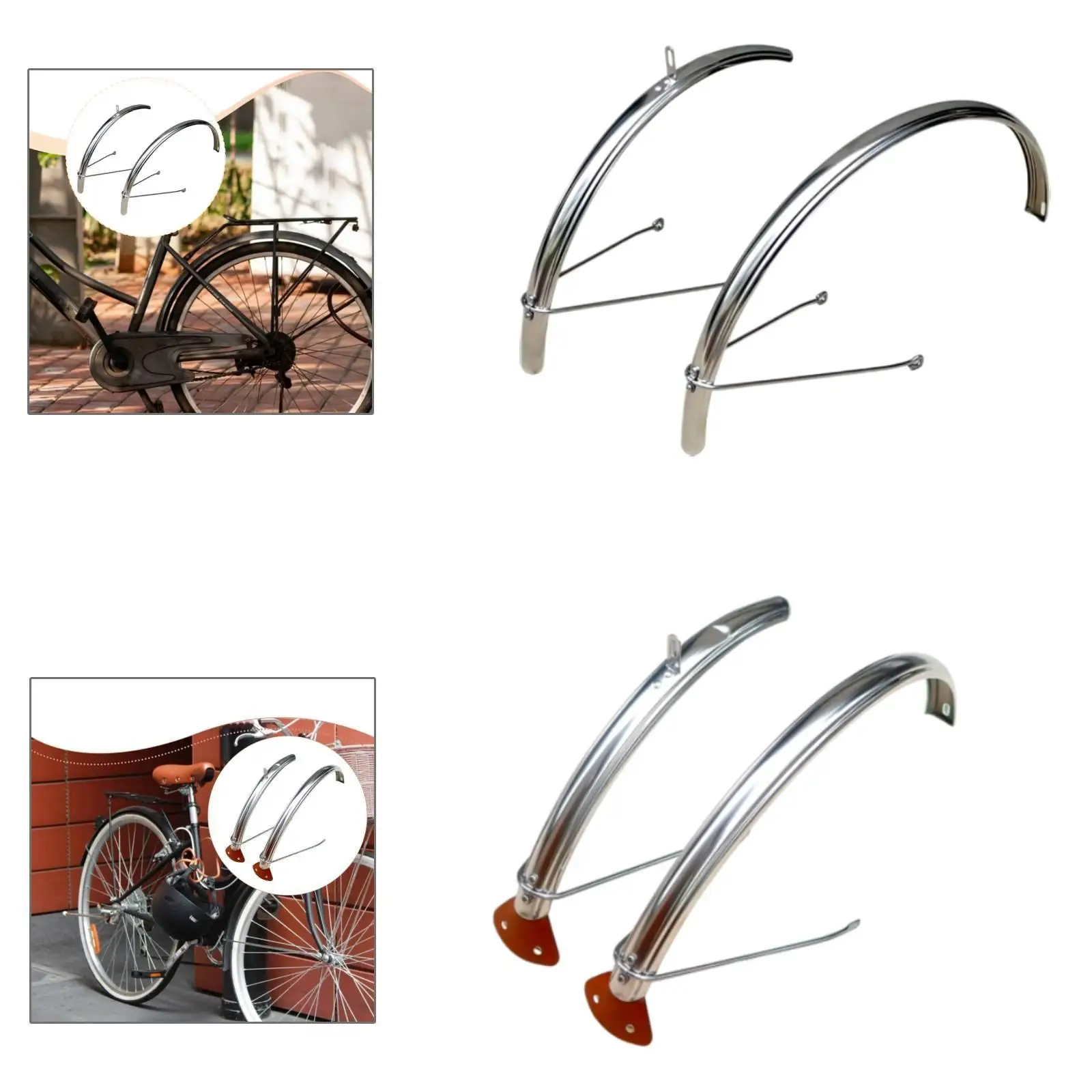 

Stainless Steel Bike Mudguard Sturdy Fender Replacement Splash Guard for Folding Bicycle 20x1.1 to 20x1.35 Tires