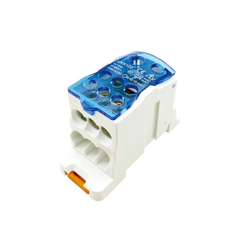 

UKK125 One in multiple-out distribution box Din Rail Terminal Blocks Universal wire connector junction box 125A