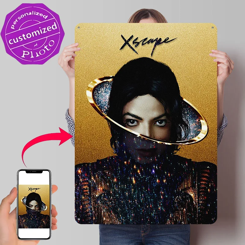 Michael Jackson Xscape Album Cover Poster Retro 3D Printed Metal Signs Customized Wall Hanging Gift for Decor Luxury Tin Sign