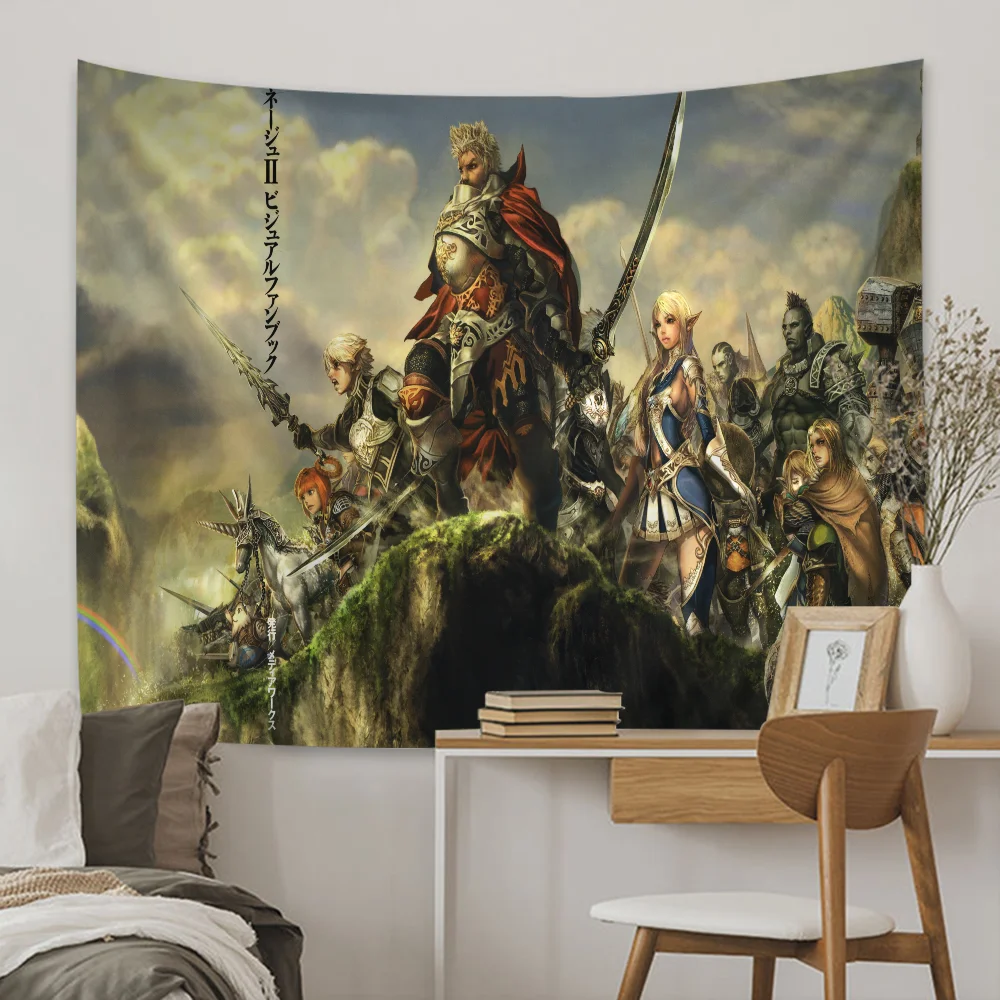 L-Lineage 2 Tapestry Art Printing Art Science Fiction Room Home Decor Wall Art Decor