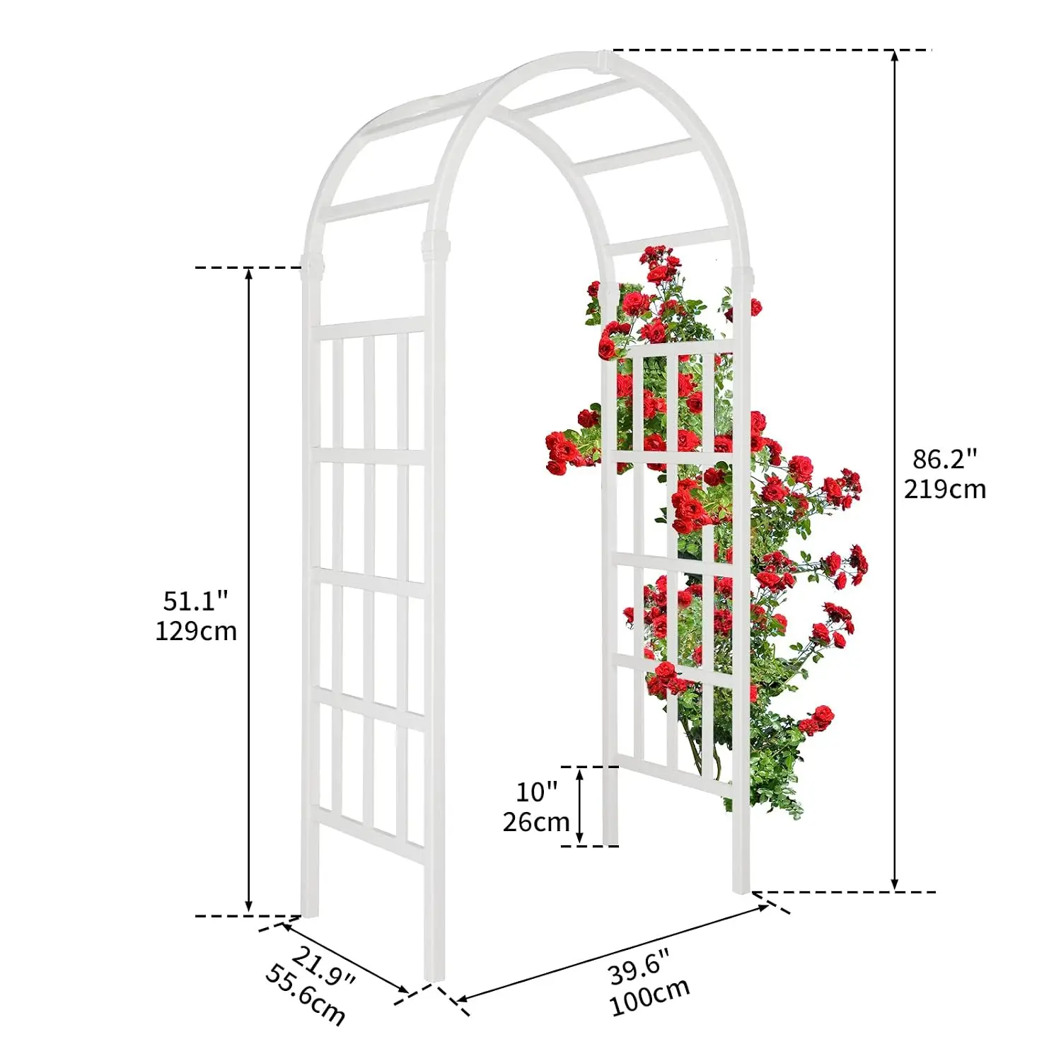 Vinyl Garden Arbor, PVC Wedding Arch for Ceremony Party, Garden Trellis for Climbing Plants Outdoor, Arch Backdrop, Customized
