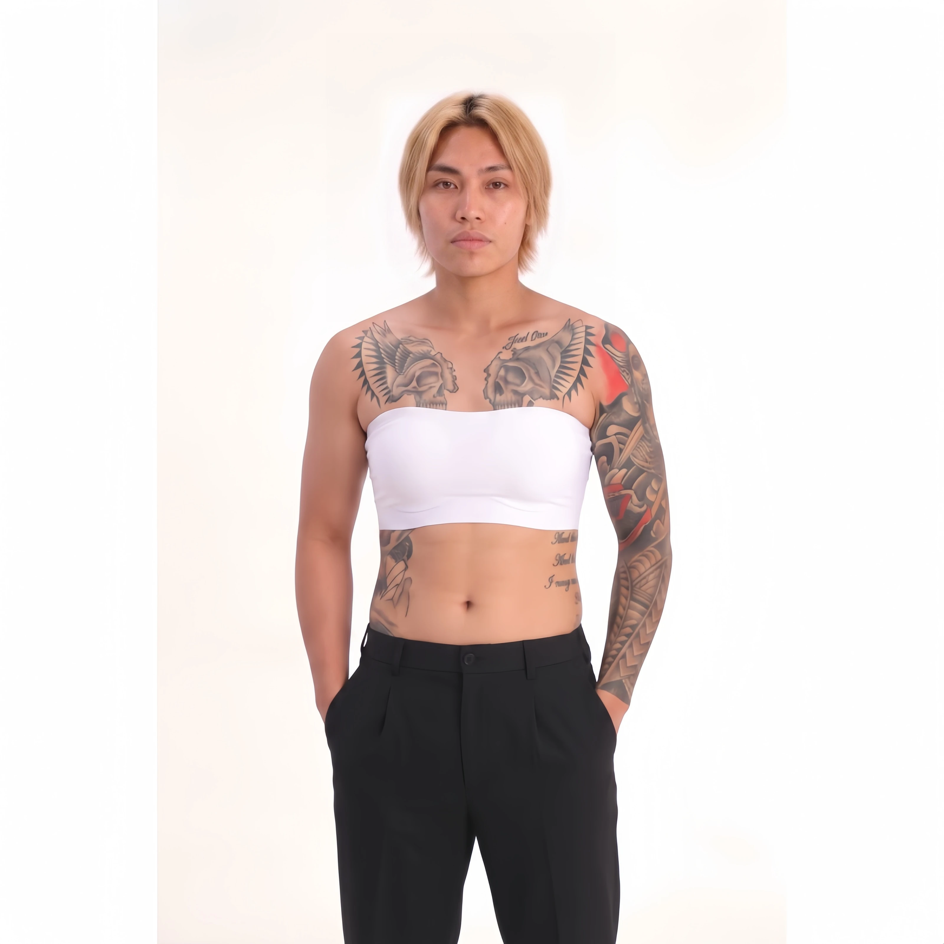 JANEST Seamless Tube Binder Chest Invisible Anti‑Slip Super Flat Breast Compression Binder for Daily Wear