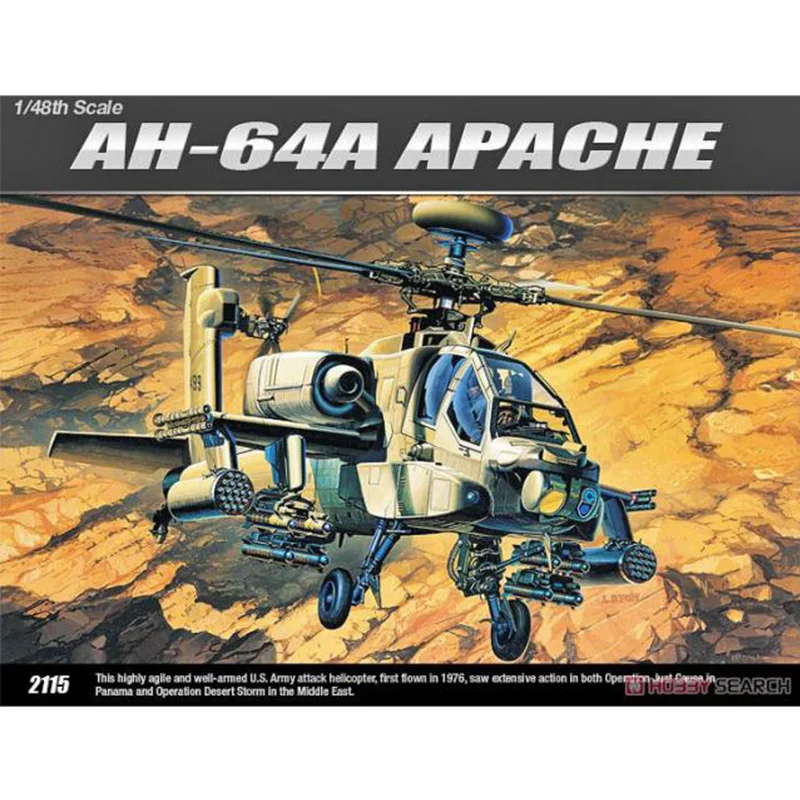 Academy 12262 1/48 AH-64A (MISP) Apache Attack Helicopter Military Hobby Toy Plastic Model Building Assembly Kit Gift