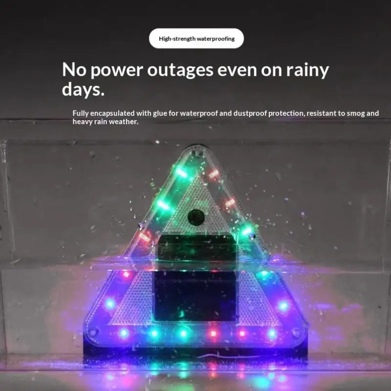 

Solar Triangle LED Flashing Warning Light Portable High Bright Safety Light for Car Travel Roadside Night Emergency