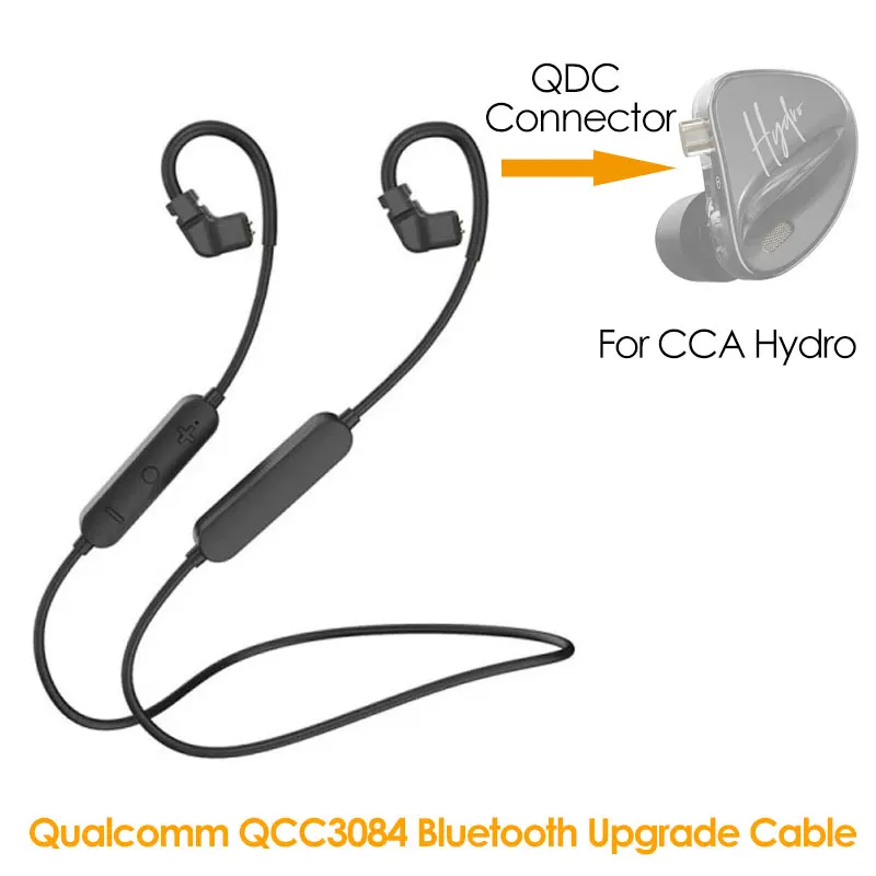 LDAC Bluetooth 5.4 HiFi Headphone Upgrade Cable w Qualcomm QCC3084 LE Audio Low Latancy Gamer for CCA Hydro Musician Audiophiles