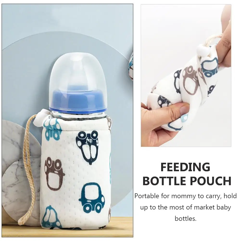

Milk Bottle Thermal Bag Insulated Aluminum Foil Lamb Wool Cotton Lining Portable Washable Drawstring Design Baby Bottle