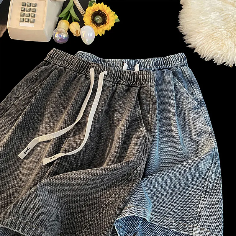 Summer New Men Shorts Solid Color Casual Shorts Sport Basketball Short Pants Classic Fit Drawstring Workout