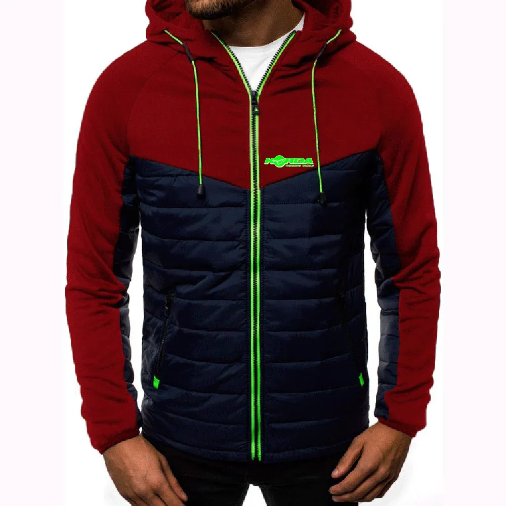 2024 Men New Korda Inspired Tribute Autumn Winter Seven Color Printed Cotton Color Matching Design Exquisite Hooded Jacket Tops